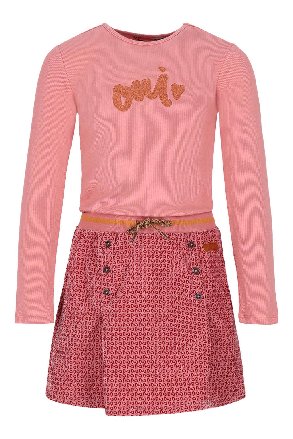 NONO midi jurk met tekst - roze