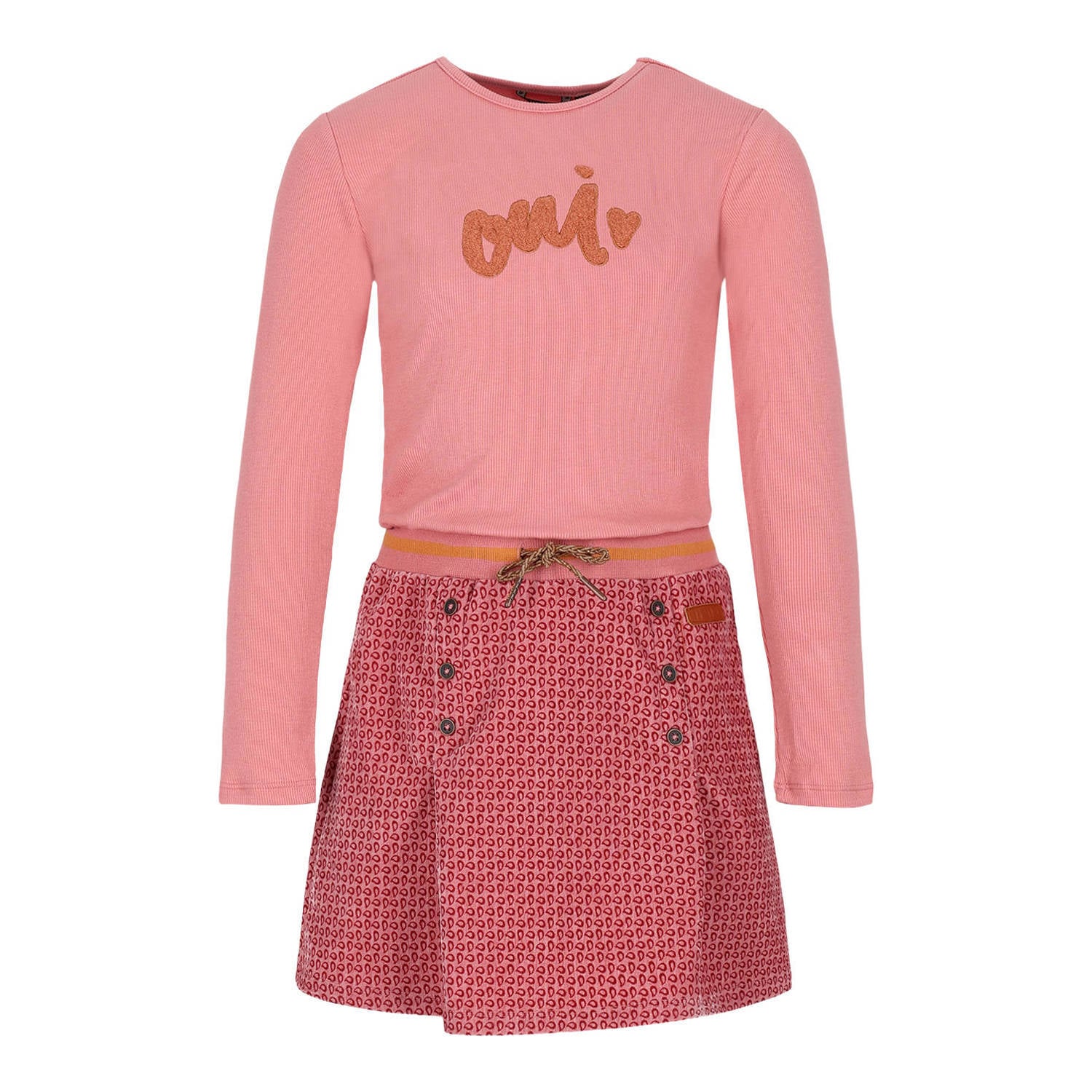 NONO midi jurk met tekst roze