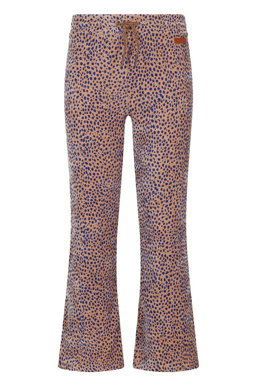 NONO fluwelen flared broek met print - bruin/blauw