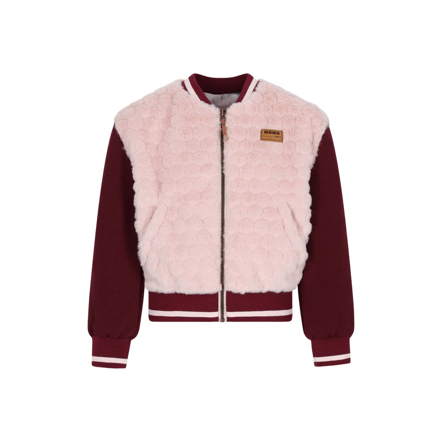 NONO sweatvest lichtroze donkerrood