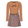 NONO midi jurk met tekst - bruin/blauw