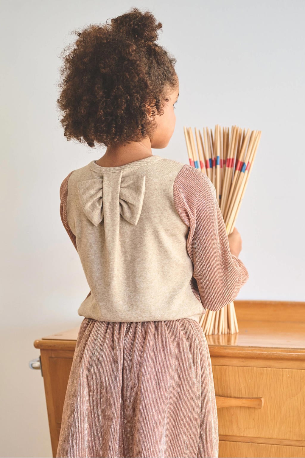NONO top met glitters - beige