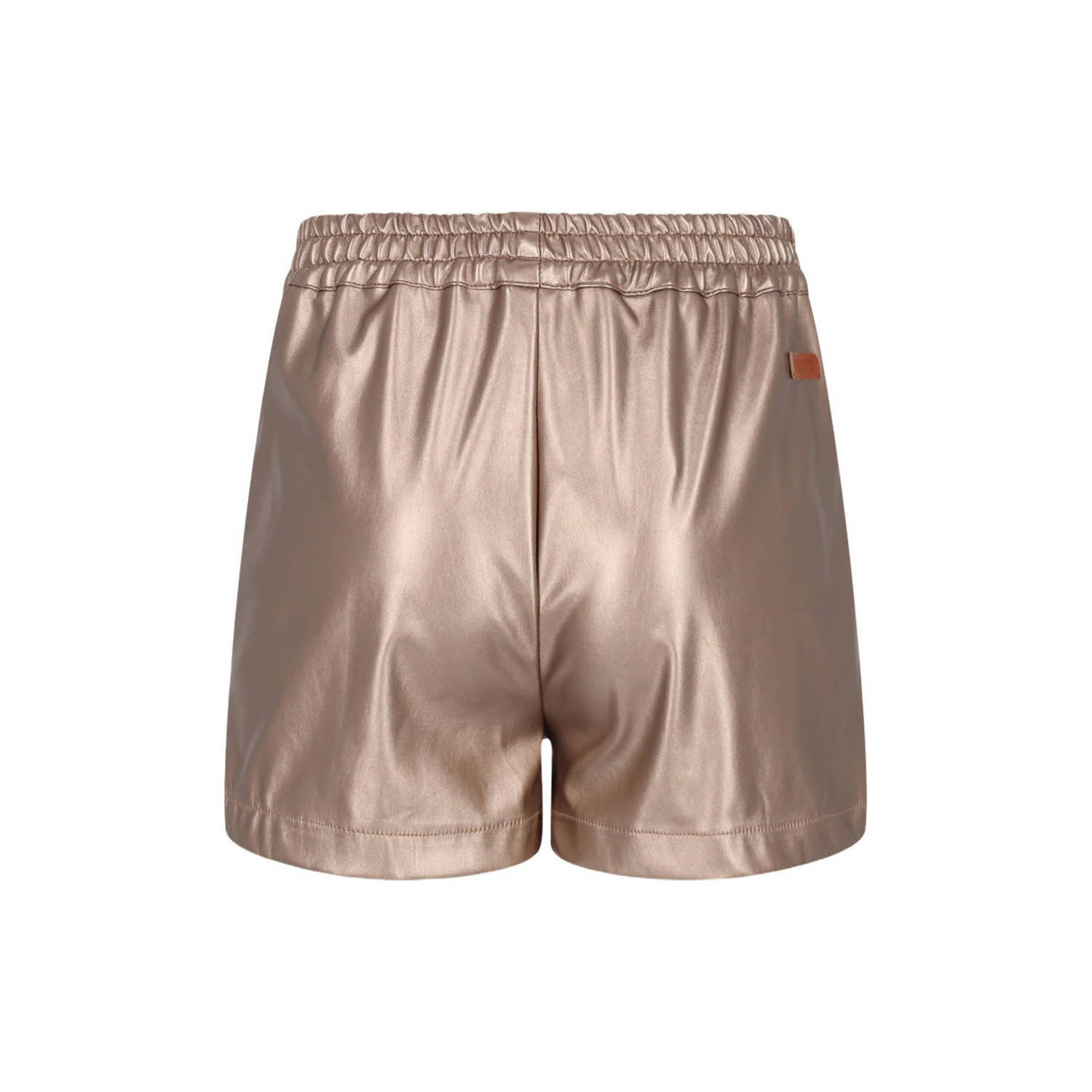 NONO imitatieleren regular fit casual short goud