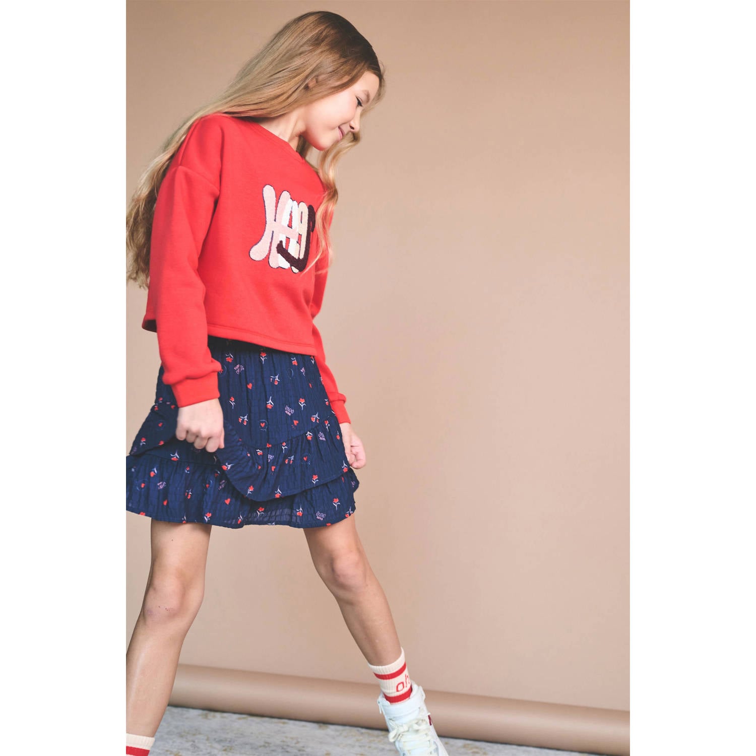 NONO sweater met print rood
