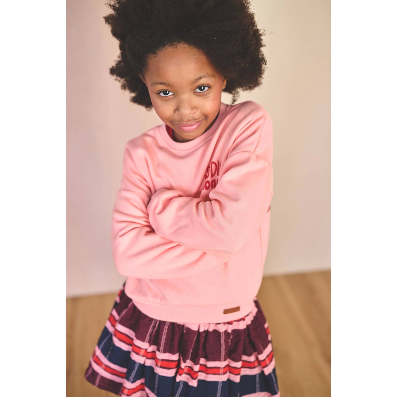 NONO sweater met print roze