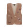 NONO teddy gilet met print - taupe