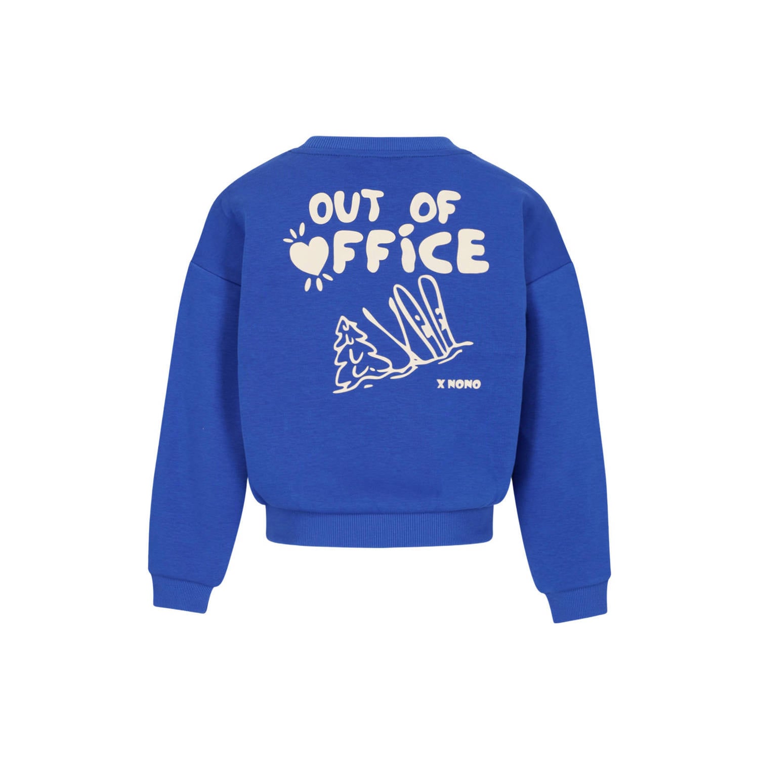 NONO sweater met backprint blauw