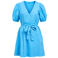 OBJECT broderie korte jurk met ceintuur - blauw