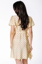 thumbnail: Colourful Rebel viscose korte wikkeljurk met stippen - lichtgeel
