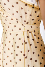 thumbnail: Colourful Rebel viscose korte wikkeljurk met stippen - lichtgeel