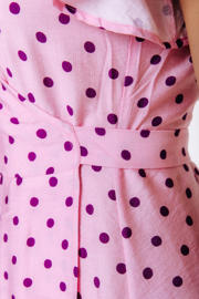 thumbnail: Colourful Rebel viscose korte wikkeljurk met stippen - lichtroze