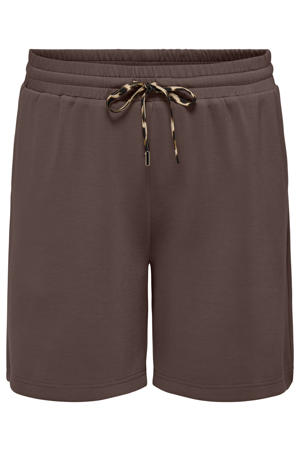 high waist loose fit casual short Plus Size - bruin