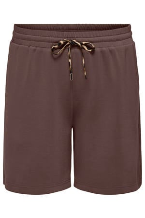 high waist loose fit casual short Plus Size - bruin