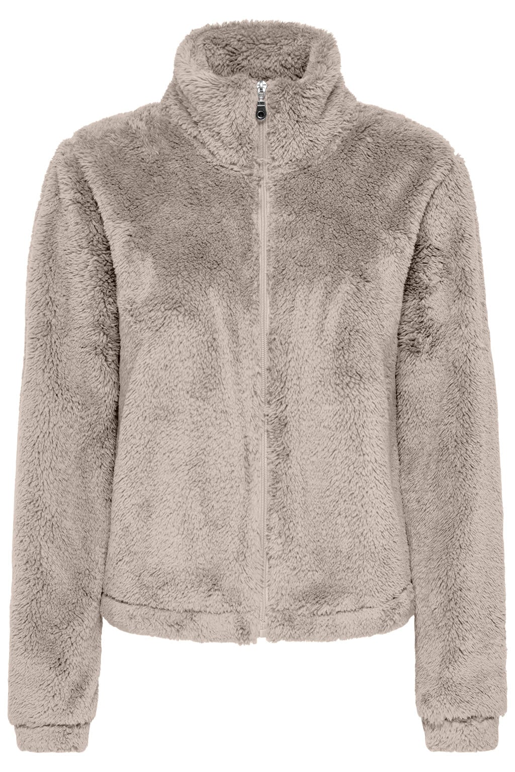 Zandkleurige dames ONLY PLAY sportsweater van polyester met lange mouwen en col