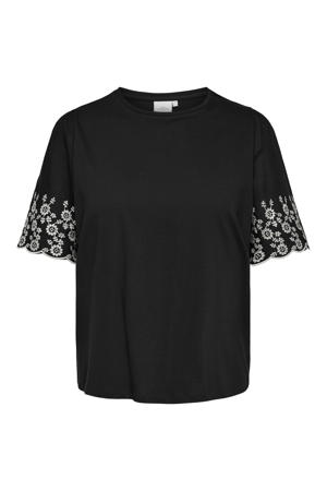 rechtvallend T-shirt Plus Size - zwart