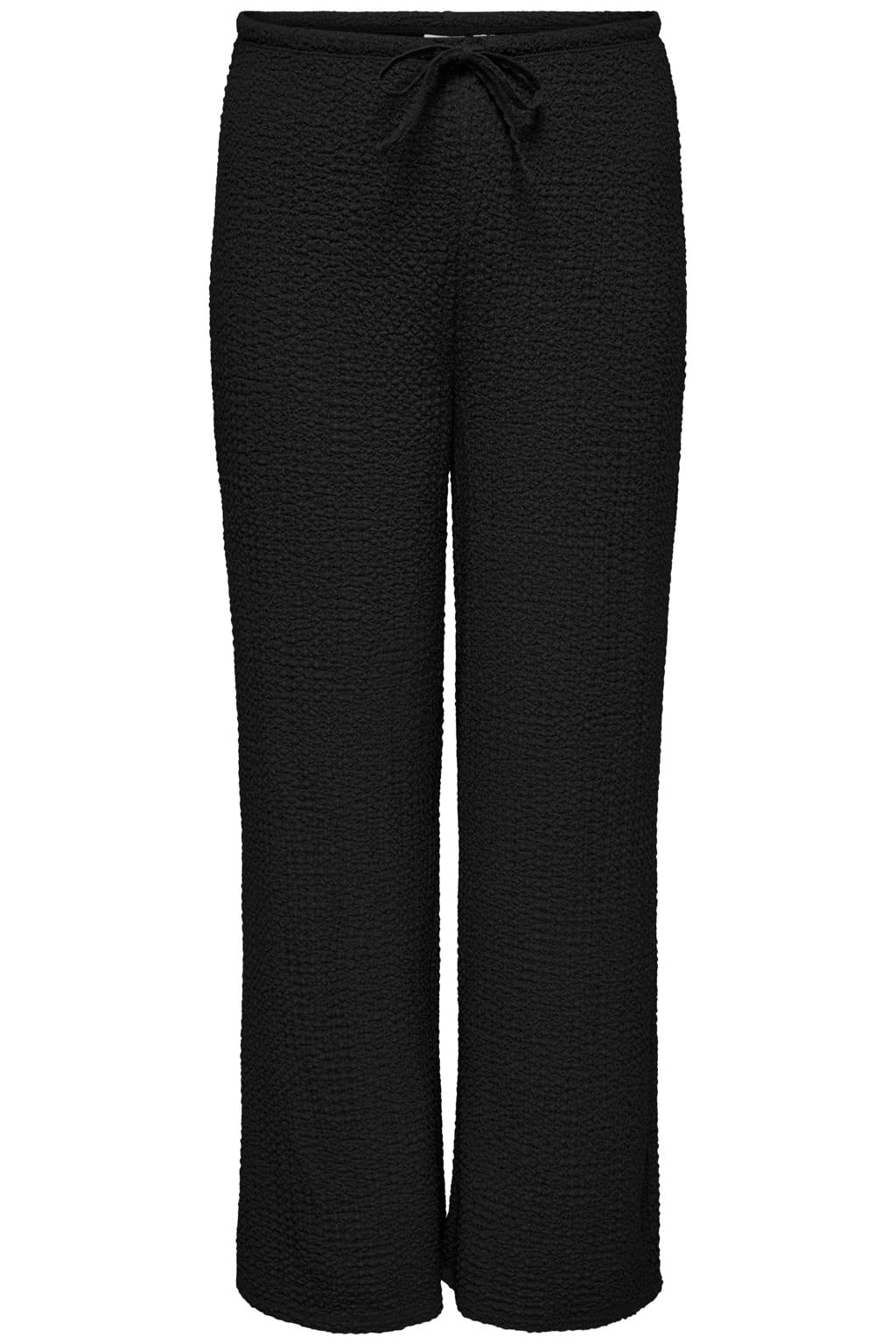 Zwarte dames ONLY CARMAKOMA van polyester met straight fit, regular waist, trekkoorden en effen