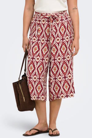 viscose loose fit broek met print, Plus Size - rood
