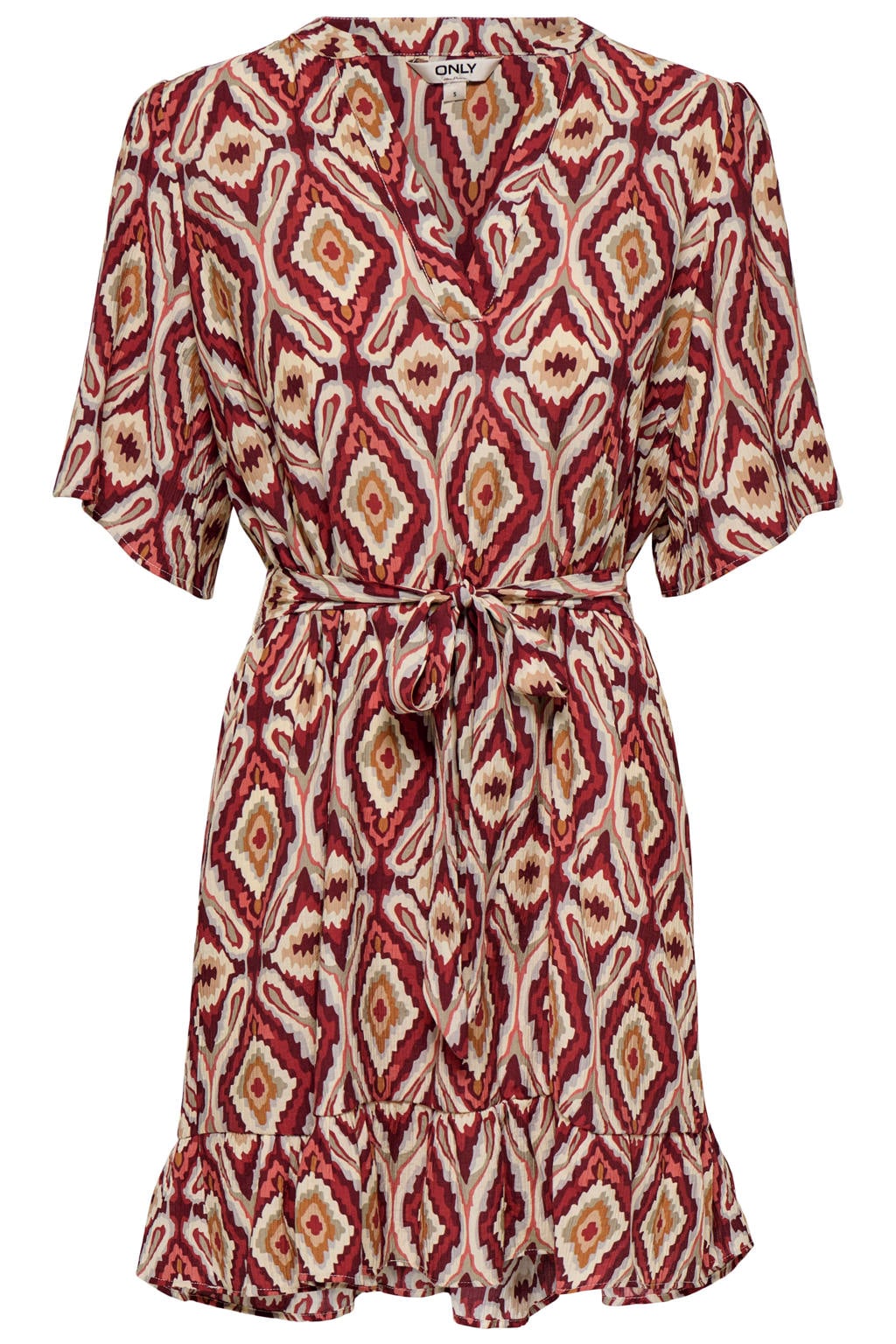 ONLY CARMAKOMA viscose zomerjurk met print Plus Size - rood