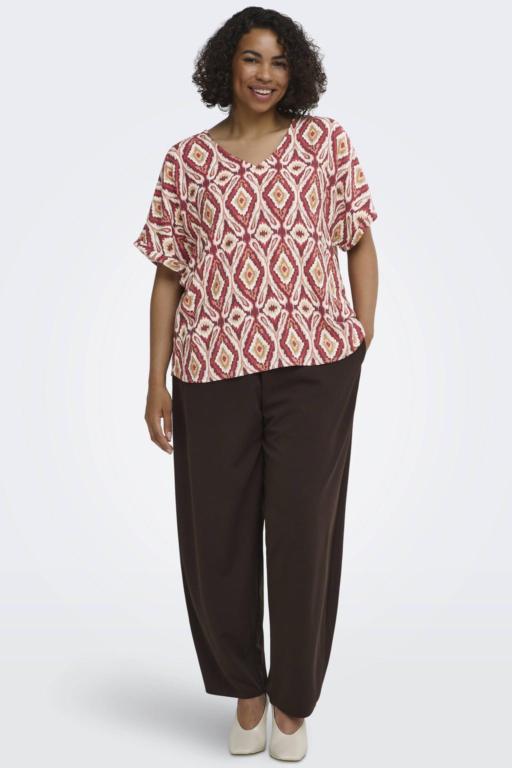 ONLY CARMAKOMA top Plus Size met grafisch - rood