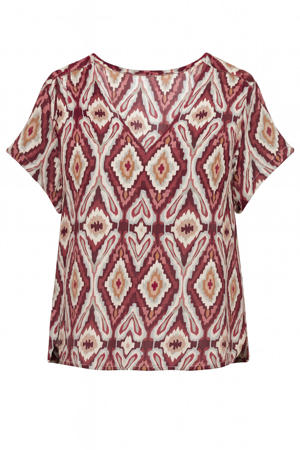 top Plus Size met grafisch - rood