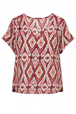 top Plus Size met grafisch - rood