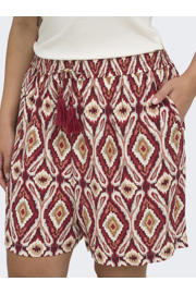 thumbnail: ONLY CARMAKOMA high waist loose fit casual short Plus Size met print - rood