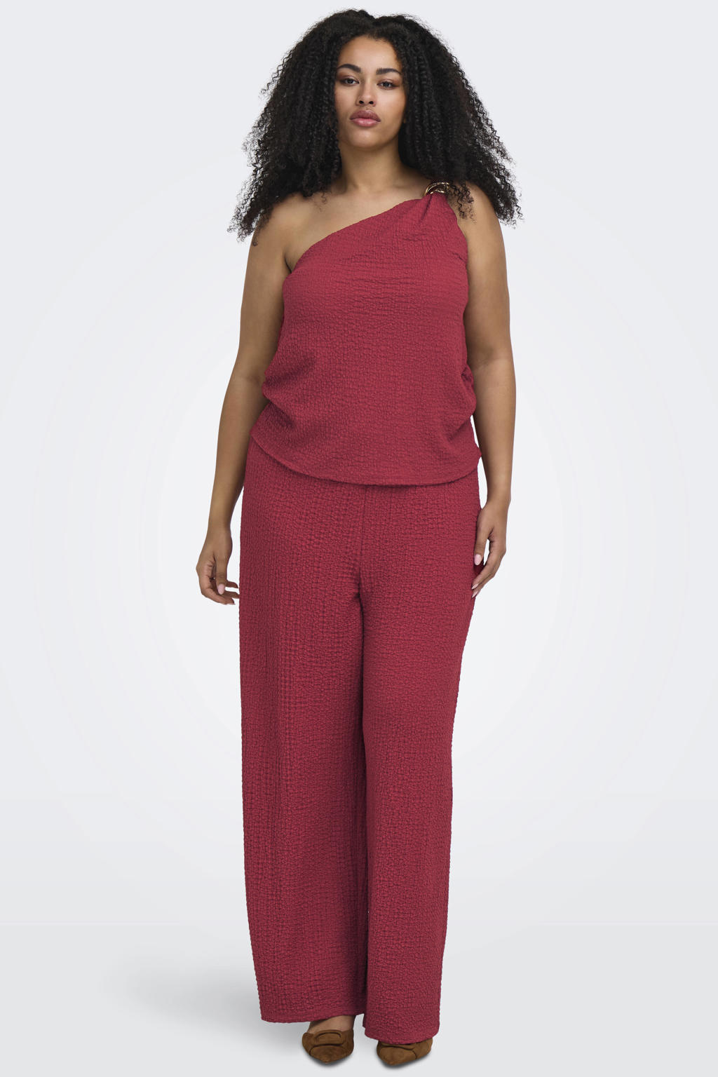 ONLY CARMAKOMA top met 3d applicatie Plus Size - rood