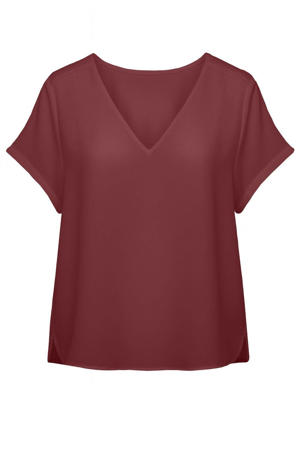 top Plus Size met grafisch - donkerrood