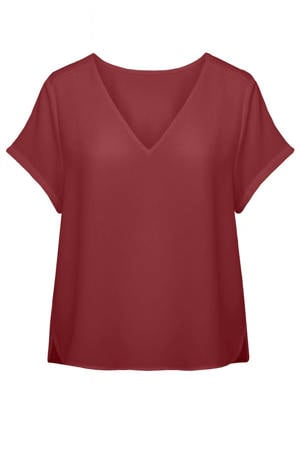 top Plus Size met grafisch - donkerrood