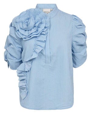 gestreepte blouse - lichtblauw