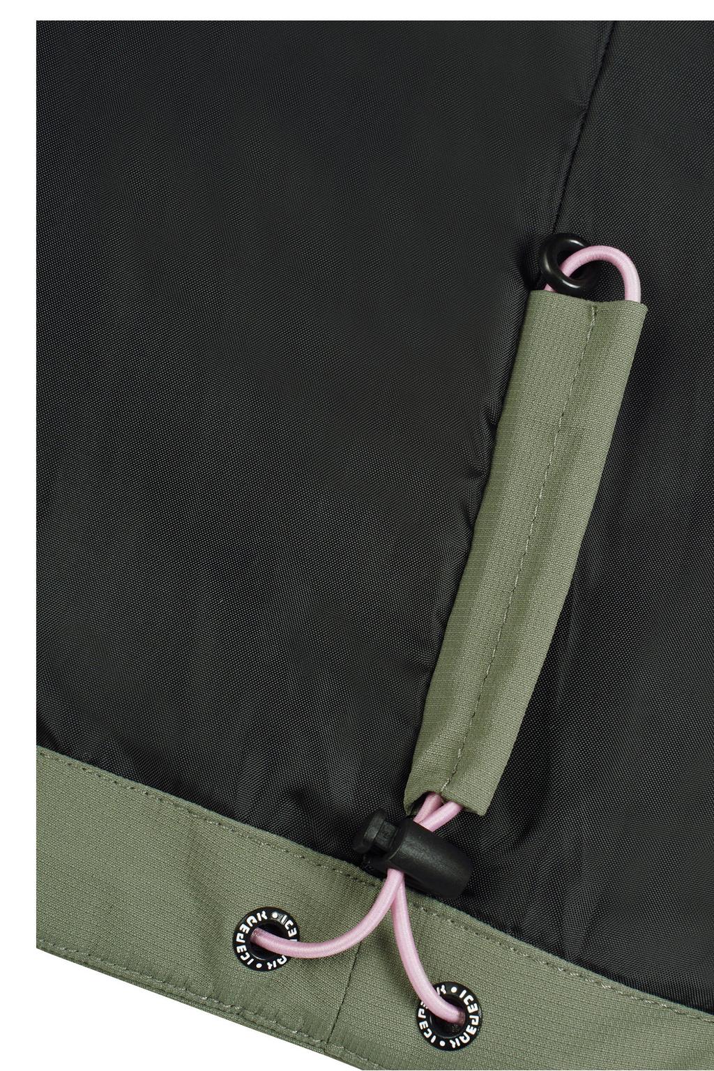 Olijfgroene meisjes Icepeak Loris JR ski-jas van polyester met effen en capuchon