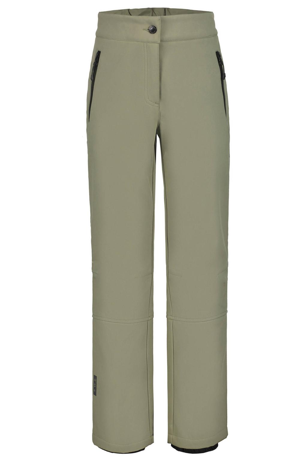 Lichtgroene jongens en meisjes Icepeak Lenexa skibroek van softshell materiaal met rits- en drukknoopsluiting