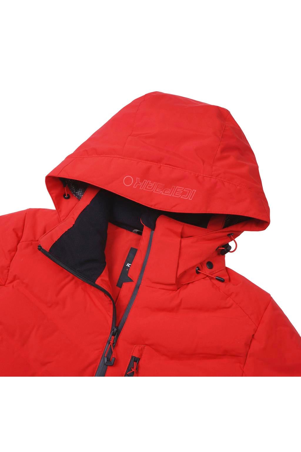 Rode dames Icepeak Flovilla ski-jas van polyester met effen, capuchon en ritssluiting