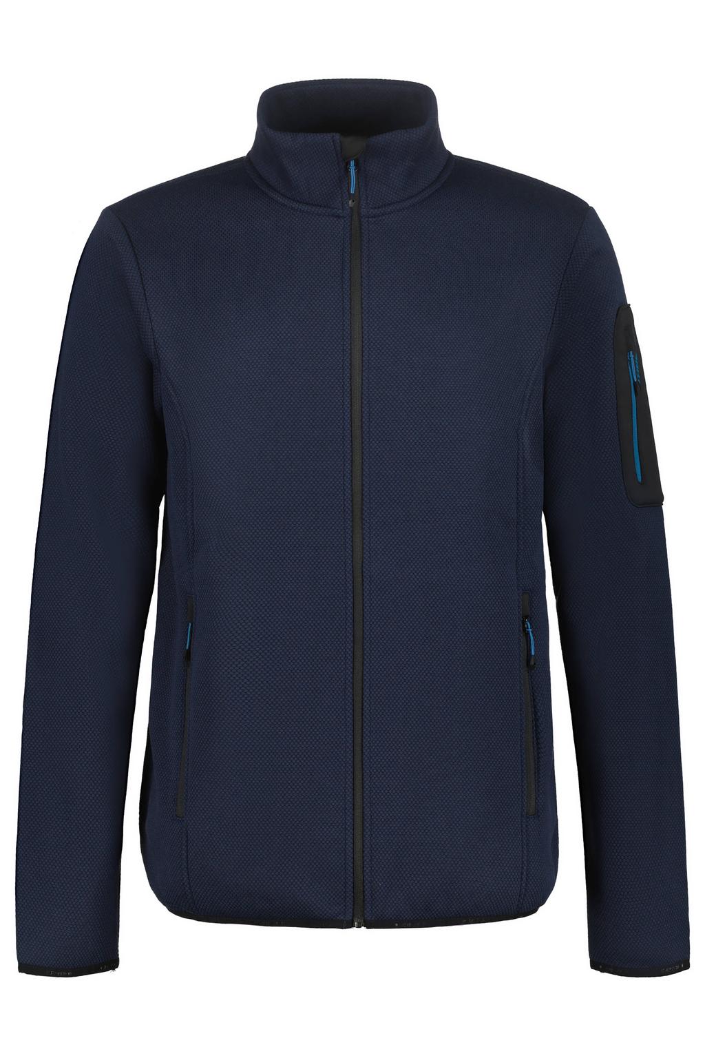 Donkerblauwe heren Icepeak Bredstedt regular fit outdoor vest met lange mouwen en opstaande kraag