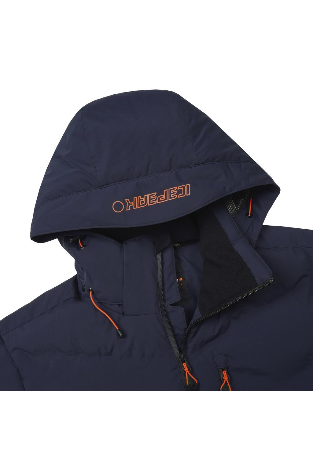 Donkerblauwe heren Icepeak Foley ski-jas met capuchon en ritssluiting