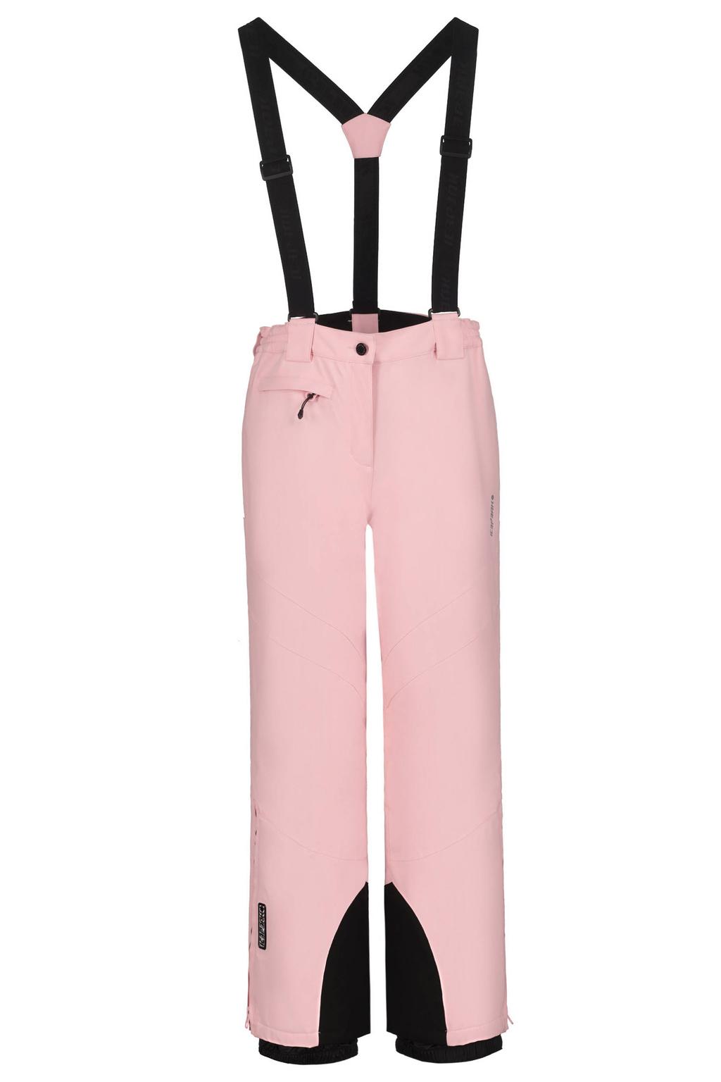 Lichtroze meisjes Icepeak Lagos JR skibroek van polyester met regular fit, rits- en knoopsluiting en effen