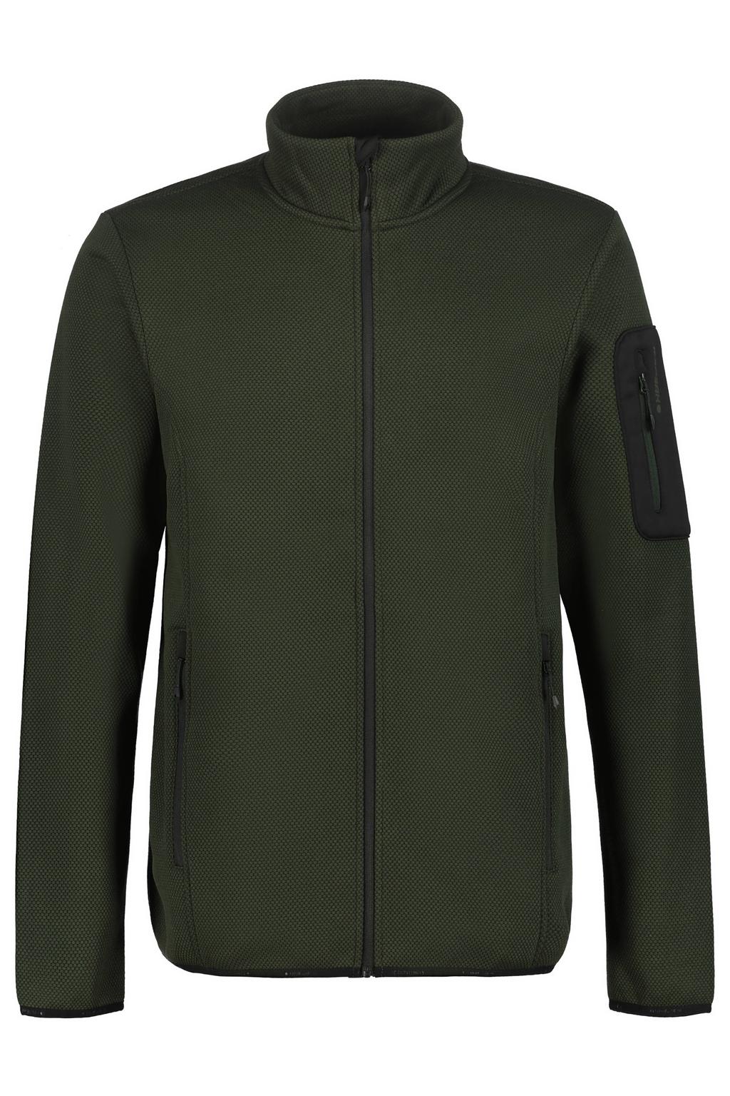 Donkergroene heren Icepeak Bredstedt regular fit outdoorvest van polyester met lange mouwen en opstaande kraag