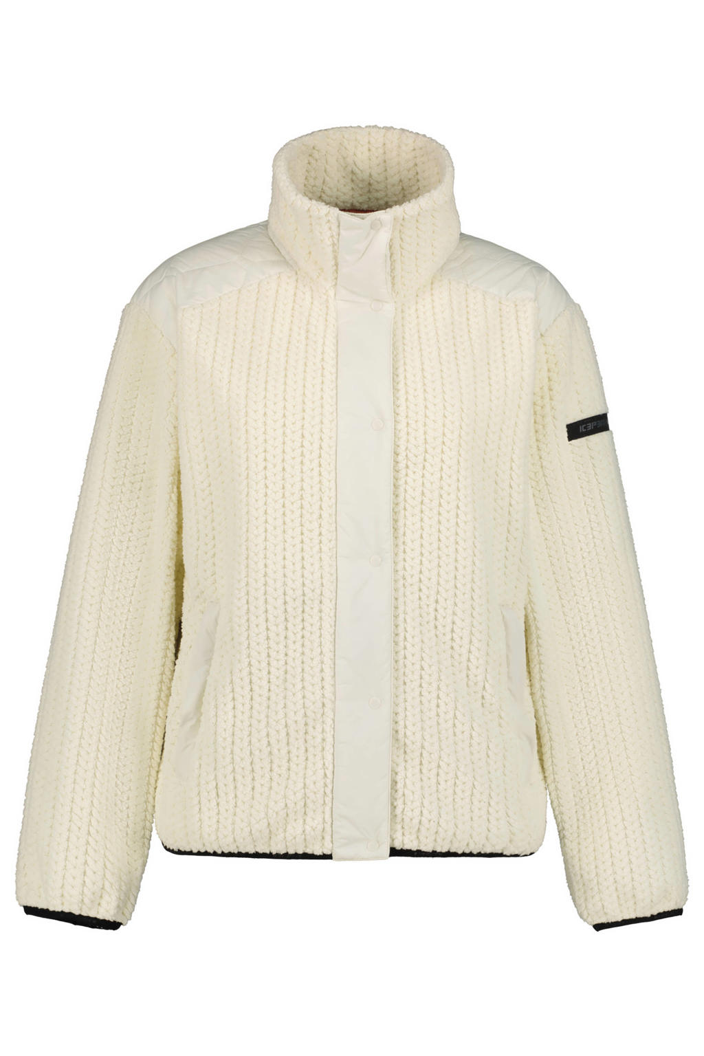 Ecru dames Icepeak Aneta vest met effen, lange mouwen, opstaande kraag en rits met windvanger