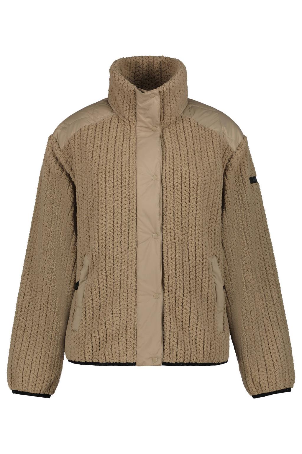 Bruine dames Icepeak Aneta vest - met effen, lange mouwen, opstaande kraag en rits met windvanger
