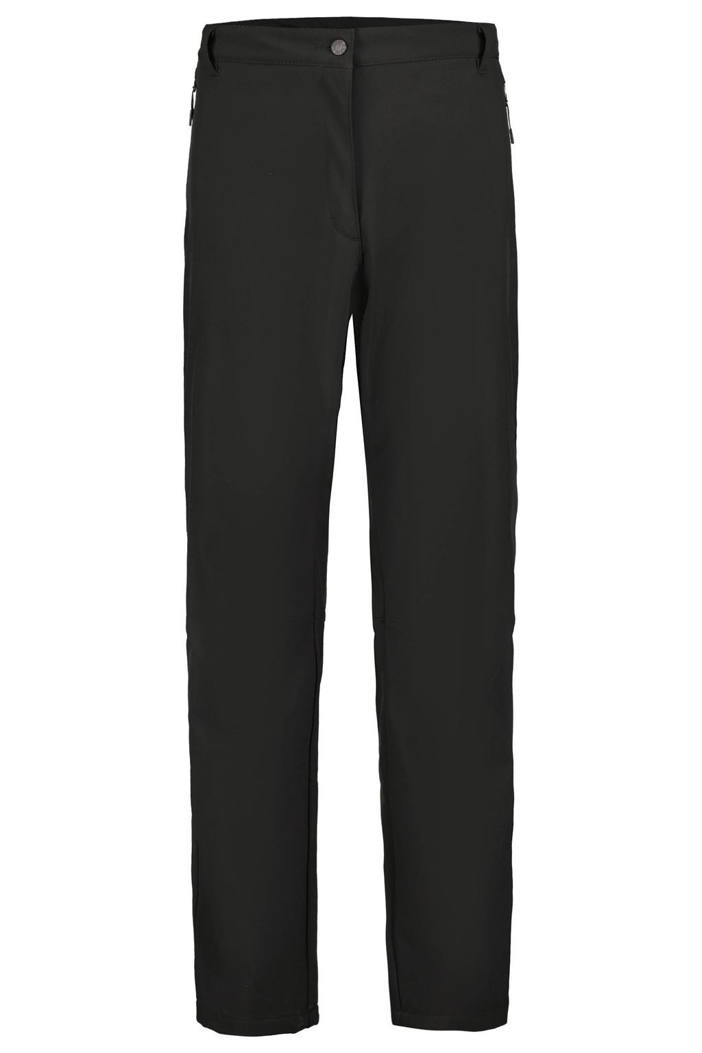 Zwarte dames Icepeak Argyle outdoor broek van polyester met elastische tailleband en effen