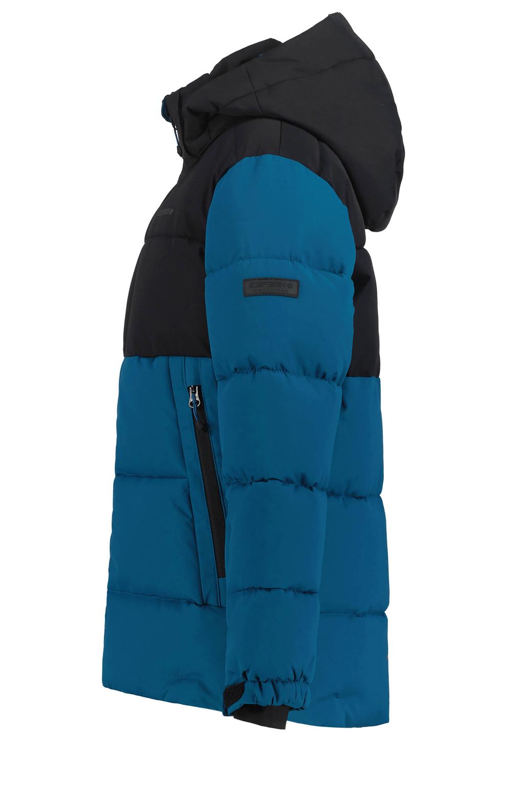Blauw en zwarte jongens Icepeak Louin ski-jas van polyester met effen, capuchon en rits met windvanger