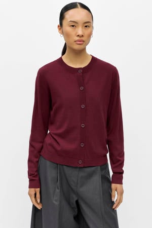 gebreid vest - donkerrood