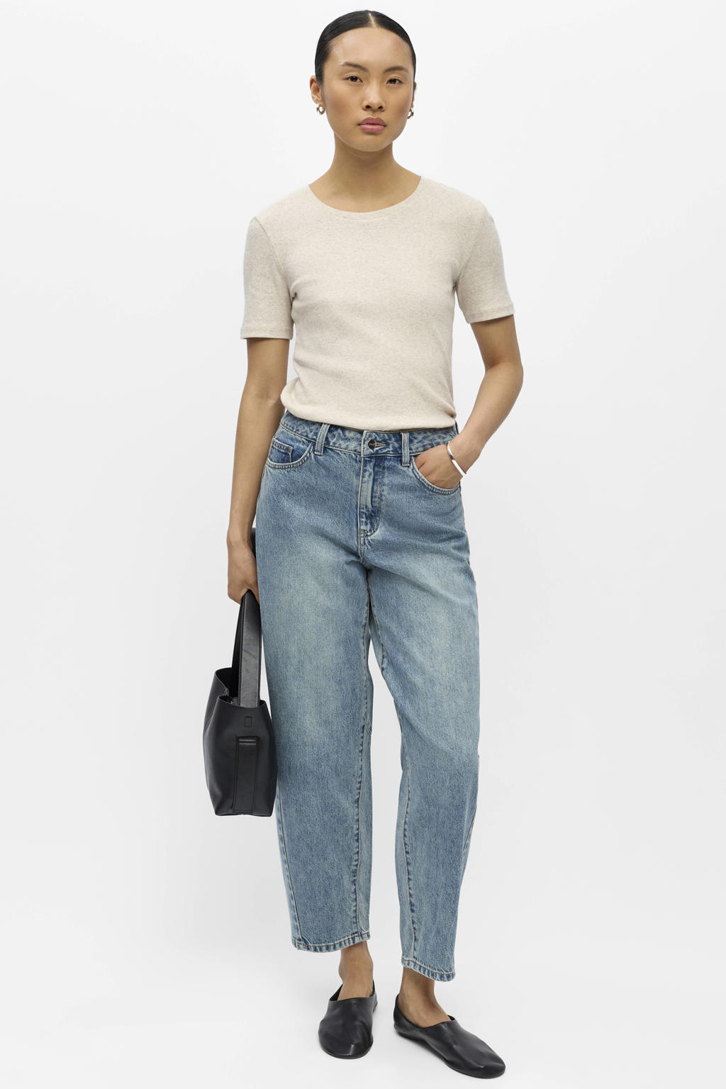 OBJECT OBJMIU barrel jeans - mediumblauw