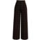 NOISY MAY Curve wide leg geruite pantalon Plus Size met linnen - bruin