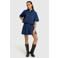 Refined Department wide leg regular waist denim short donkerblauw