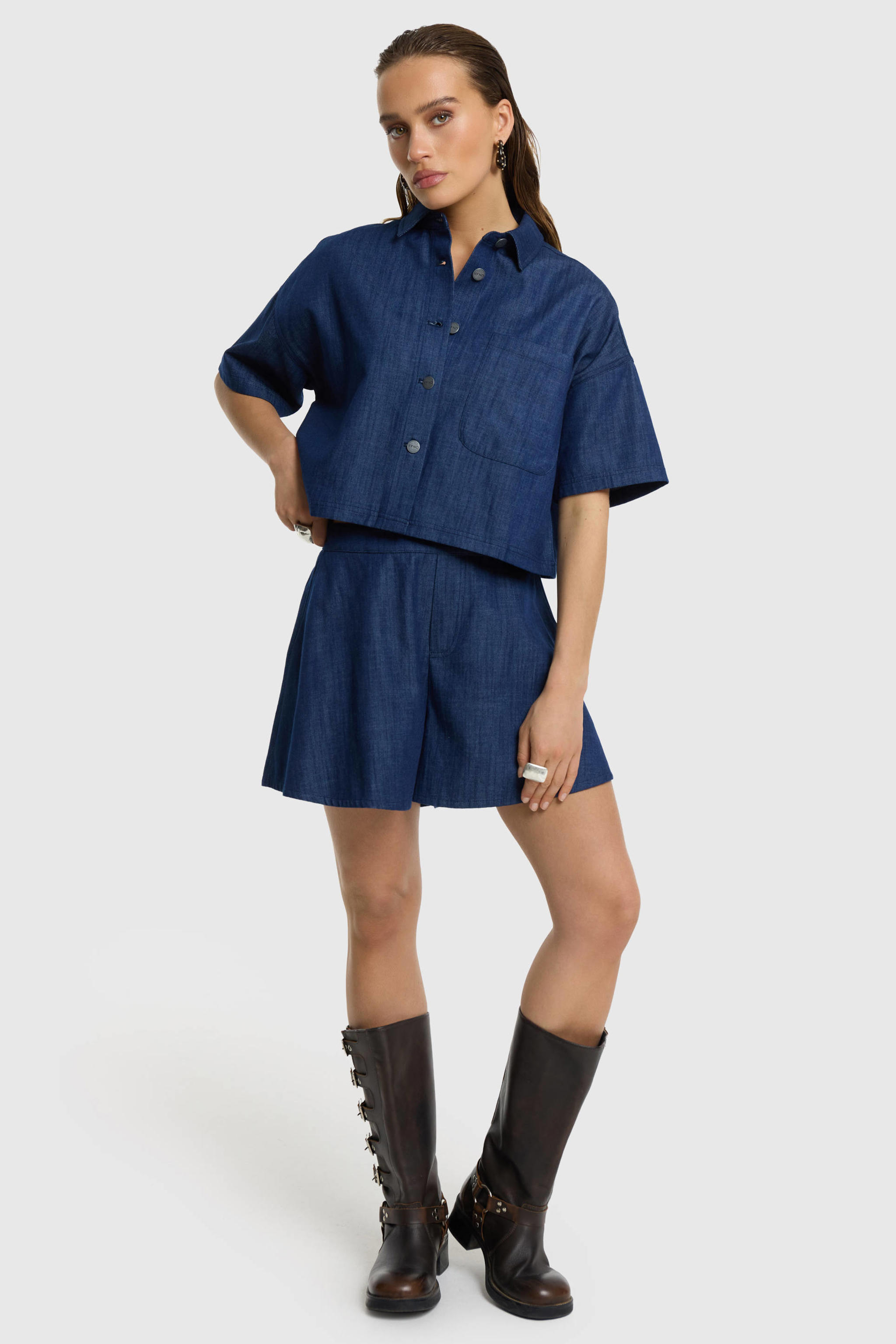 Refined Department blouse donkerblauw | wehkamp