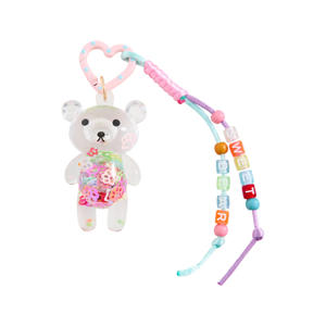 sleutelhanger beer roze/multicolor