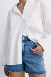 thumbnail: Mango straight leg denim short - mediumblauw