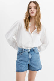 thumbnail: Mango straight leg denim short - mediumblauw