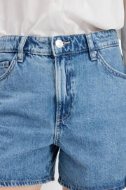 thumbnail: Mango straight leg denim short - mediumblauw